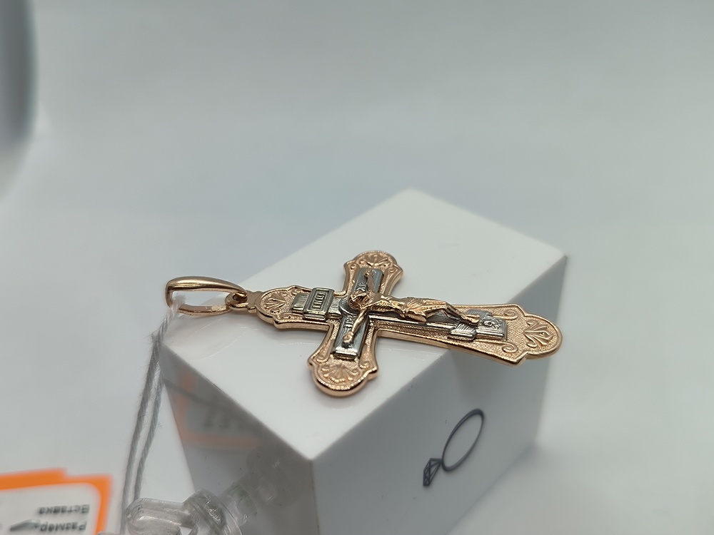 ПОДКБК585 ПОДВЕСКА КРЕСТ БЕЗ КАМНЯ (Au 585)