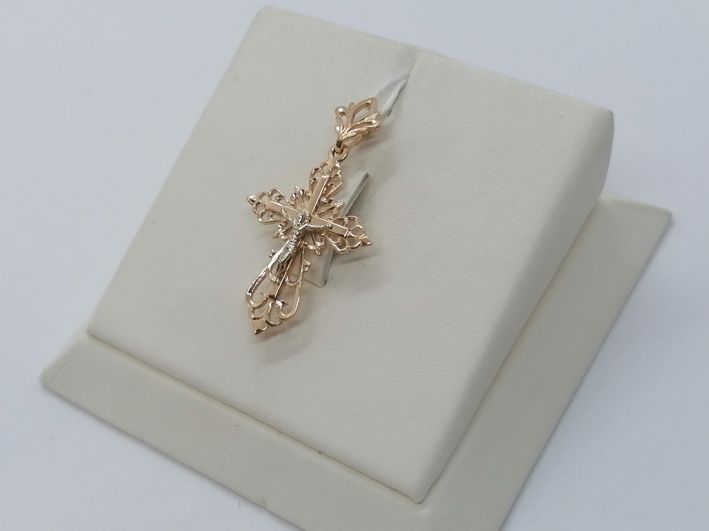 ПОДВЕСКА КРЕСТ БЕЗ КАМНЯ (Au 585)
