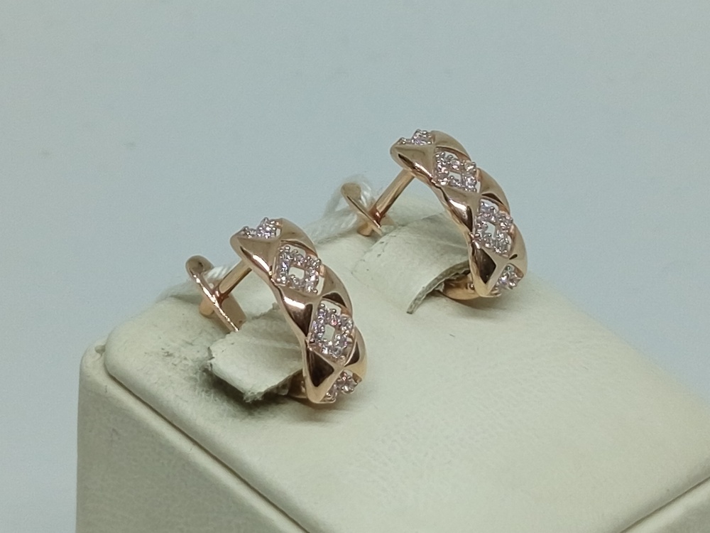 СКМИ585 СЕРЬГИ С КАМНЯМИ (Au 585)