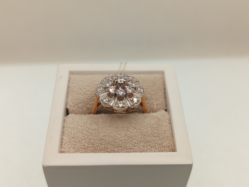 КОЛЬЦО С КАМНЯМИ (Au 585)