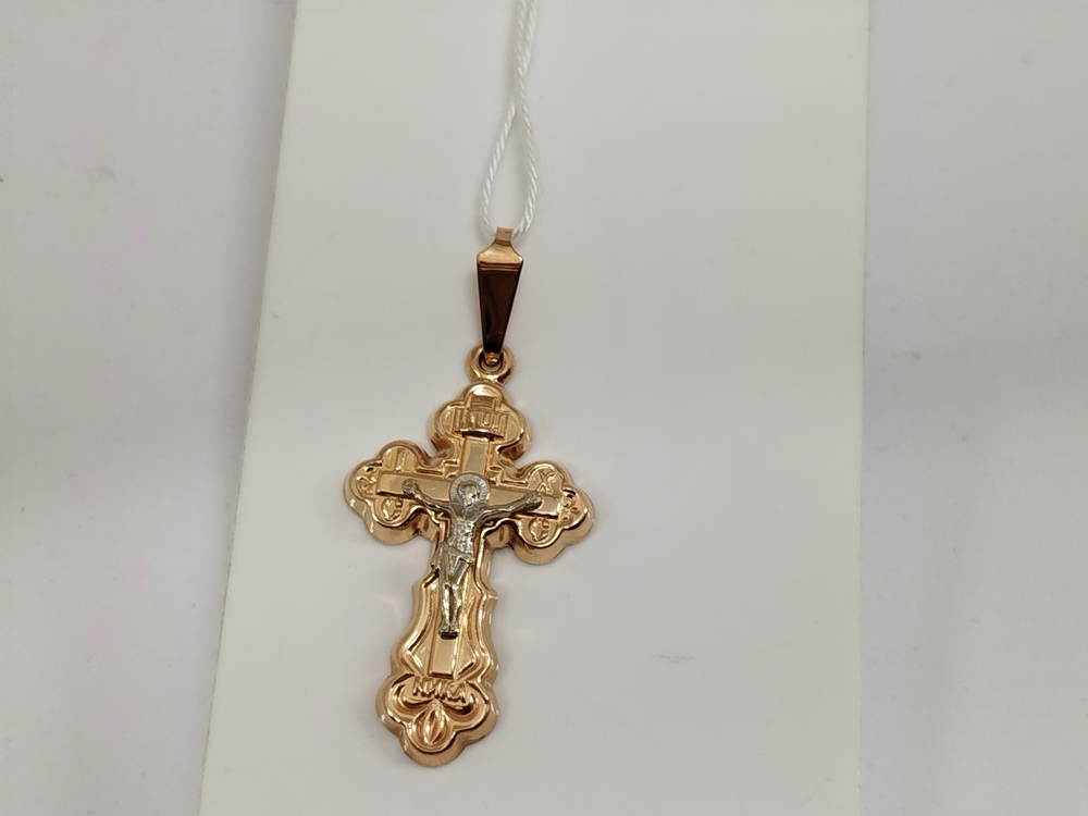 ПОДКБК585 ПОДВЕСКА КРЕСТ БЕЗ КАМНЯ (Au 585)