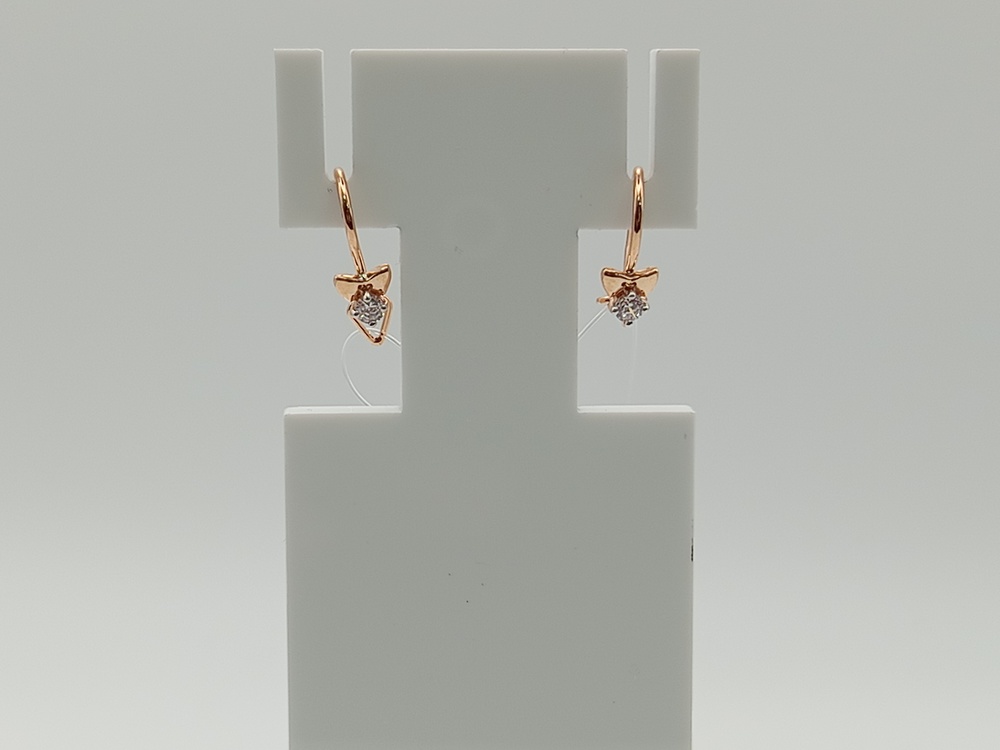 СЕРЬГИ ПЕТЕЛЬКА с камнем (Au 585)