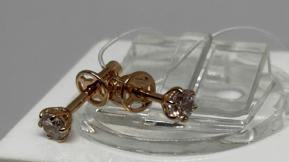 СЕРЬГИ ПУСЕТЫ с камнем (Au 585)