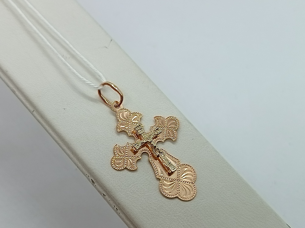 ПОДВЕСКА КРЕСТ БЕЗ КАМНЯ (Au 585)