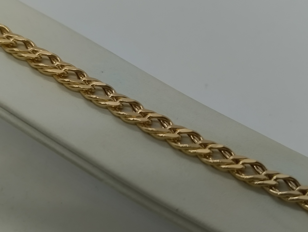 БРАСЛЕТ ПУСТОТЕЛЫЙ Ромб двойной (Au 585)