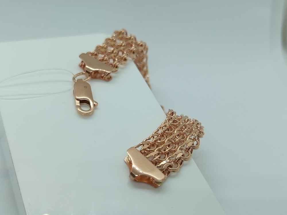 БРАСЛЕТ ПУСТОТЕЛЫЙ Бисмарк тройной (Au 585)