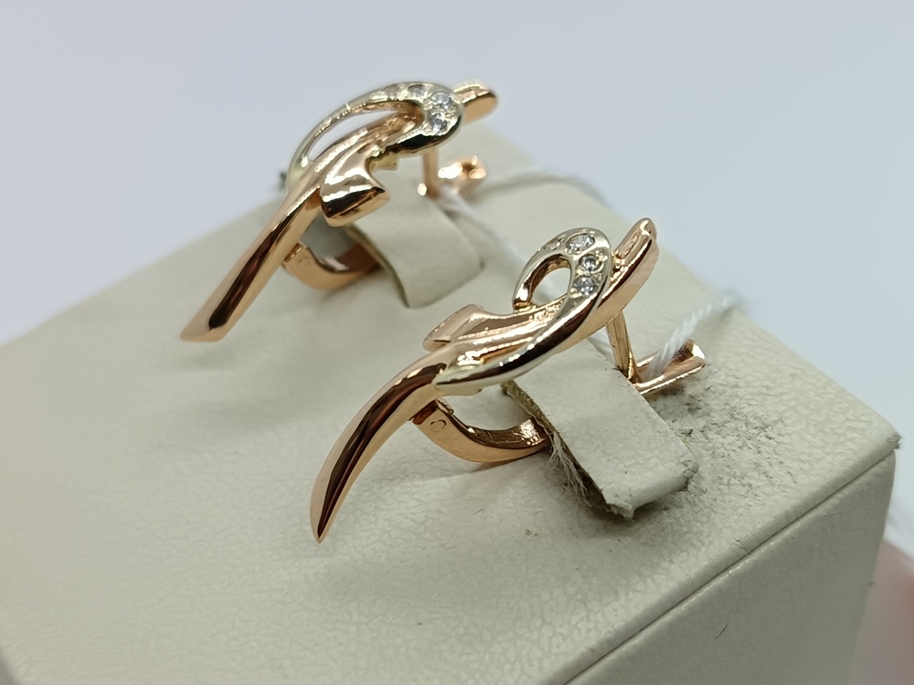 СКМИ585 СЕРЬГИ С КАМНЯМИ (Au 585)