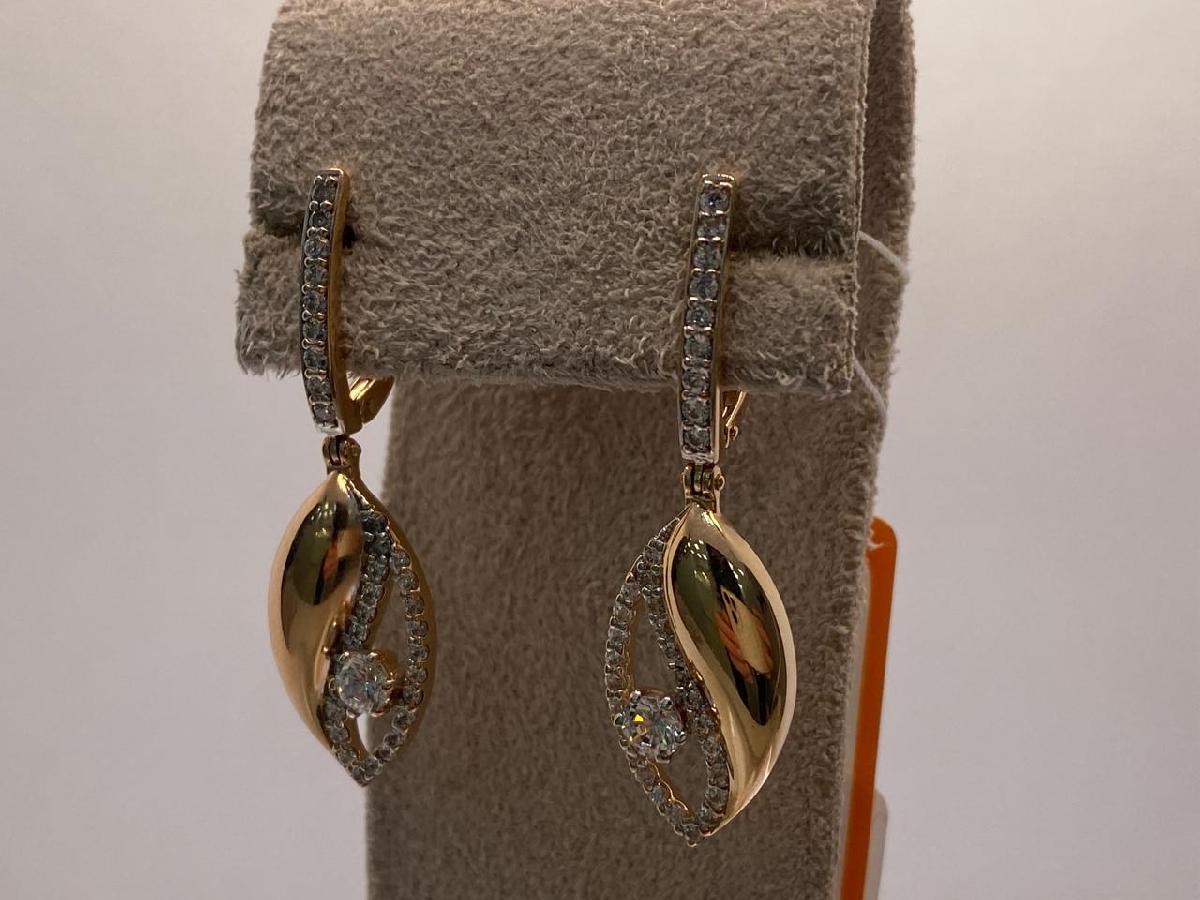 СКМИ585 СЕРЬГИ С КАМНЯМИ (Au 585)