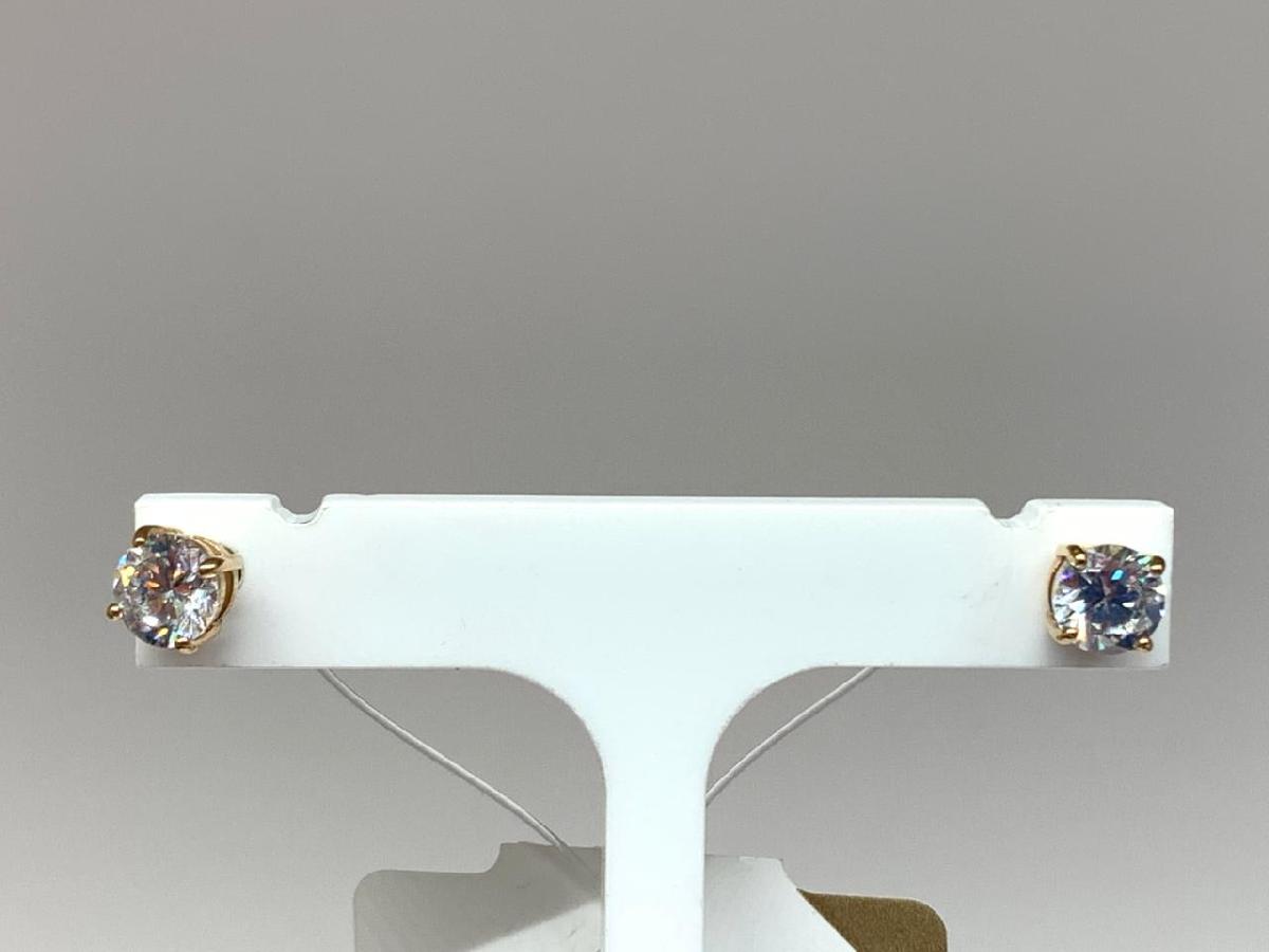 СЕРЬГИ ПУСЕТЫ с камнем (Au 585)