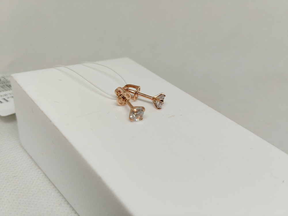 СЕРЬГИ ПУСЕТЫ с камнем (Au 585)