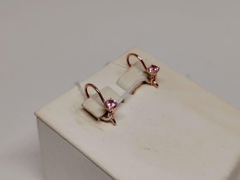 СКМ585 СЕРЬГИ С КАМНЕМ (Au 585)