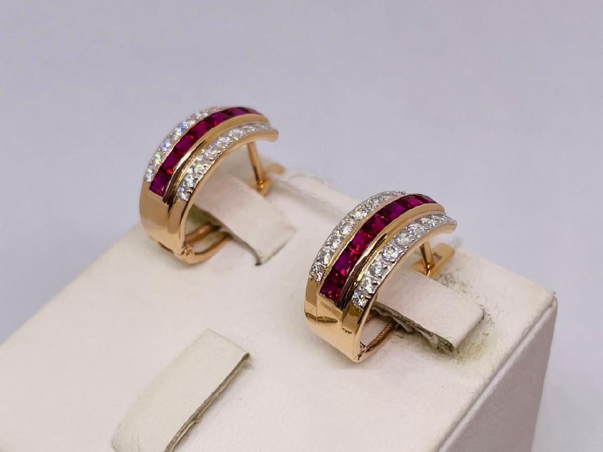 СКМИ585 СЕРЬГИ С КАМНЯМИ (Au 585)