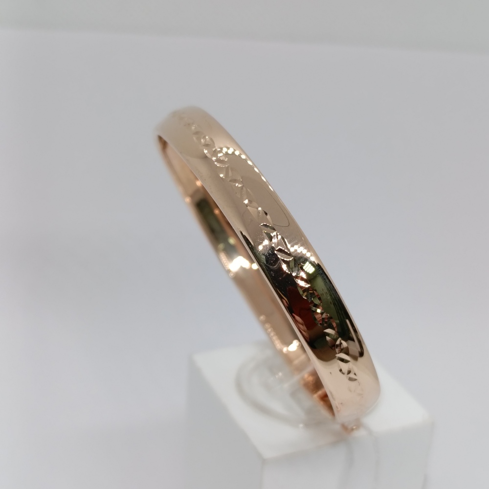 БРАСЛЕТ ЖЕСТКИЙ С АЛМАЗНОЙ ГРАНЬЮ (Au 585)