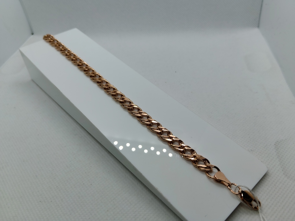 БРАСЛЕТ ПУСТОТЕЛЫЙ Ромб двойной Au 585