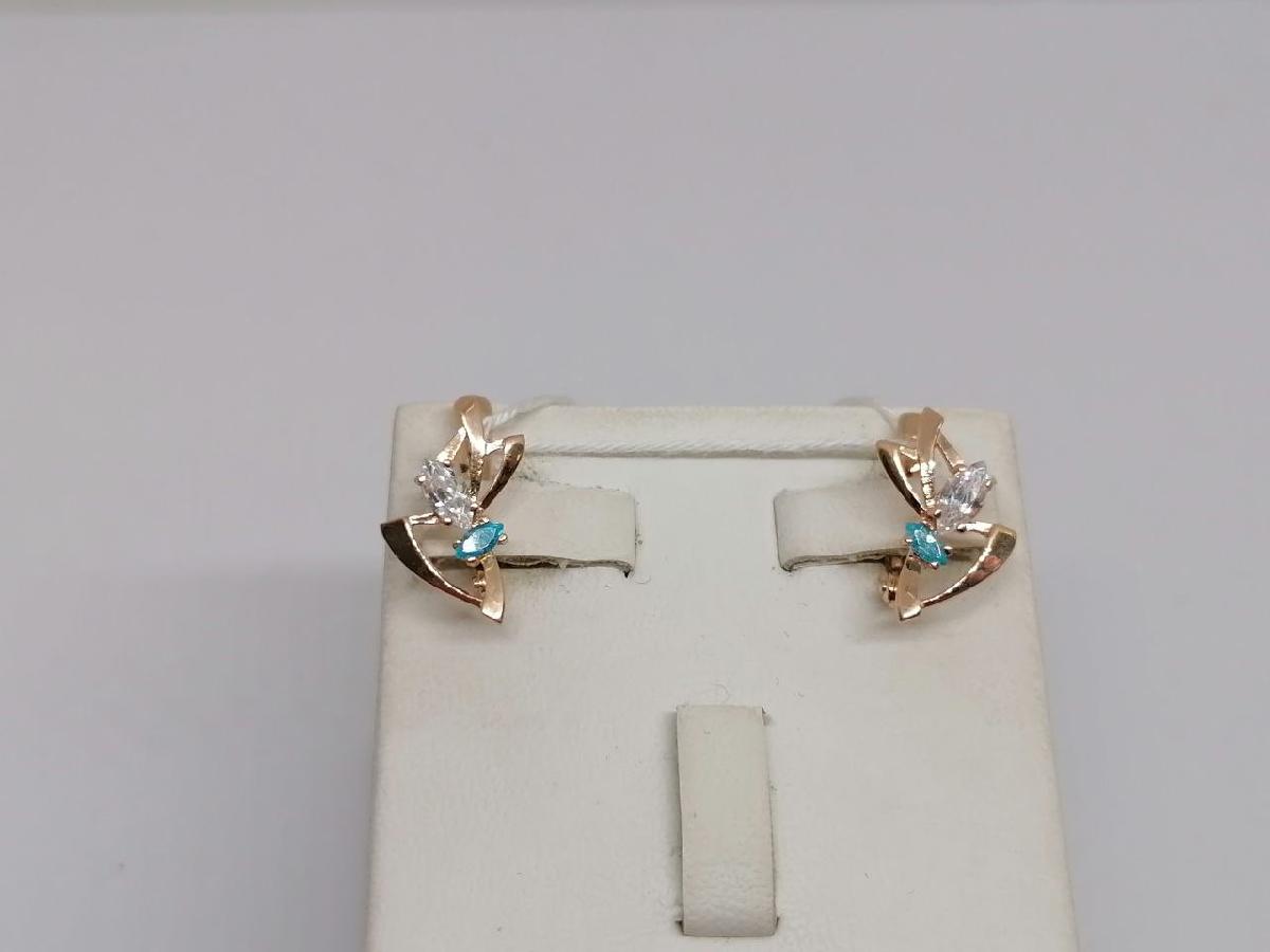 СКМИ585 СЕРЬГИ С КАМНЯМИ (Au 585)
