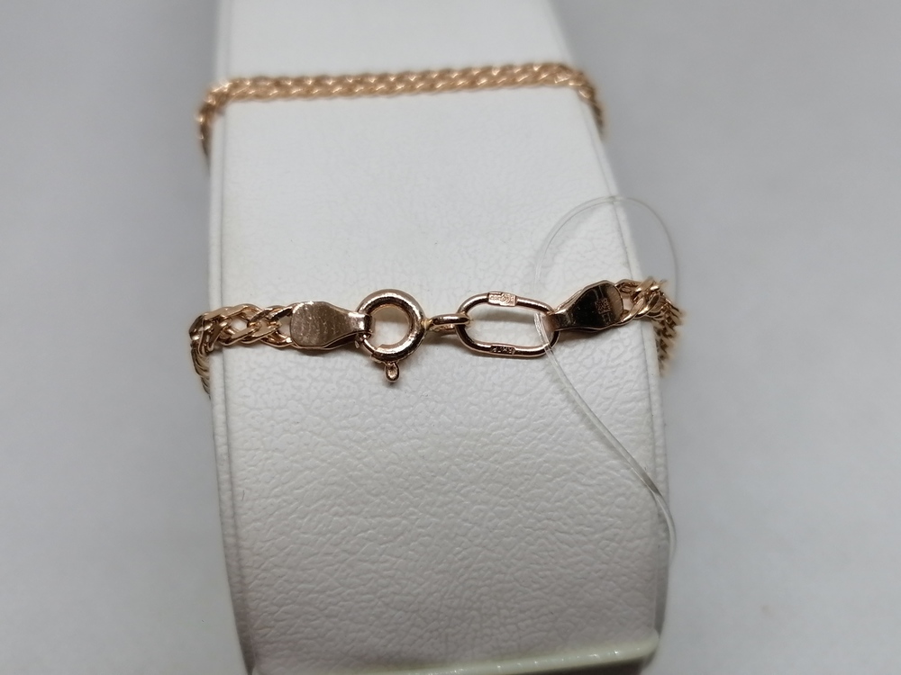 611105022 БРАСЛЕТ ПУСТОТЕЛЫЙ Ромб двойной (Au 585)