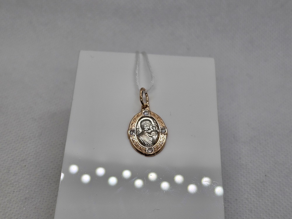 ПОДИКИ585 ПОДВЕСКА ИКОНА С КАМНЯМИ (Au 585)