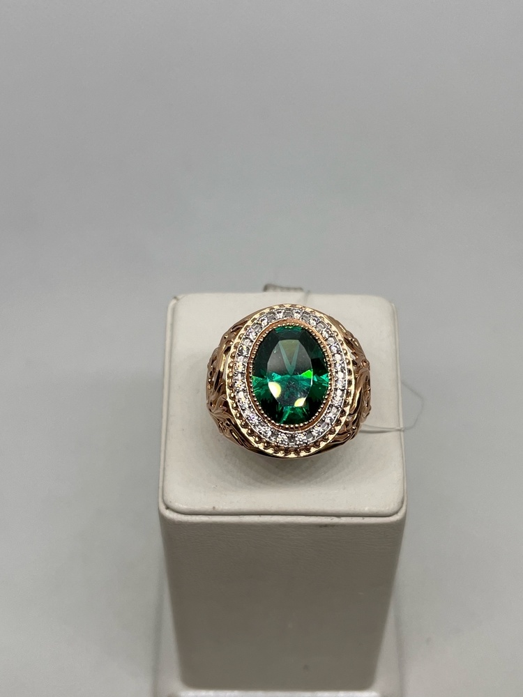 10945 КОЛЬЦО ПЕЧАТКА с камнями (Au 585)