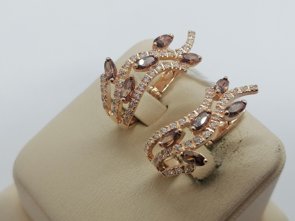 СКМИ585 СЕРЬГИ С КАМНЯМИ (Au 585)