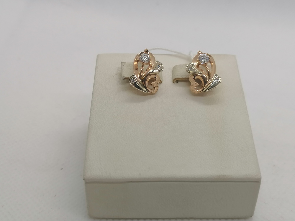 СКМИ585 СЕРЬГИ С КАМНЯМИ (Au 585)