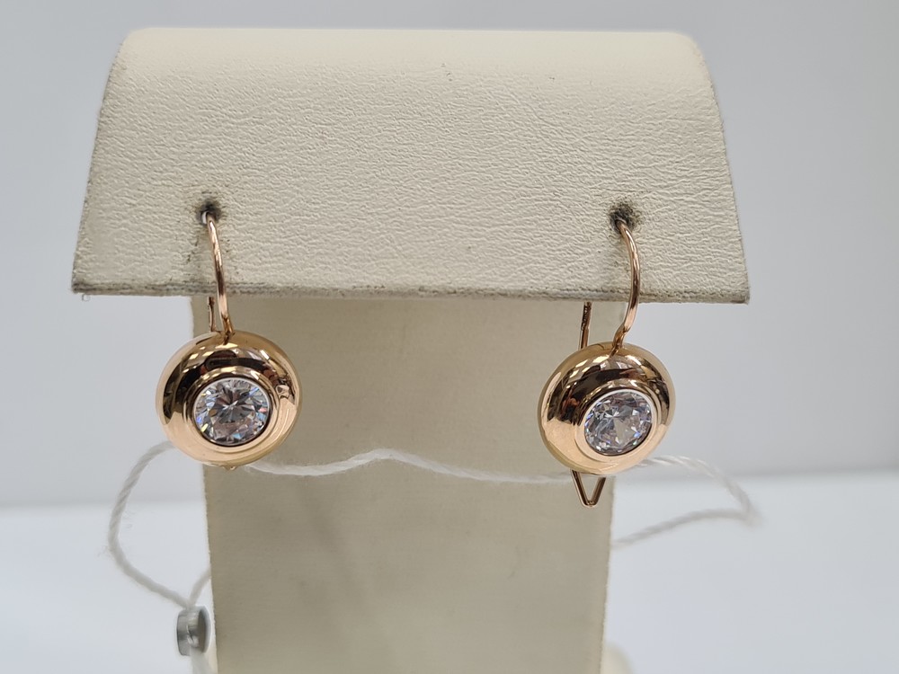 СКМ585 СЕРЬГИ С КАМНЕМ (Au 585)