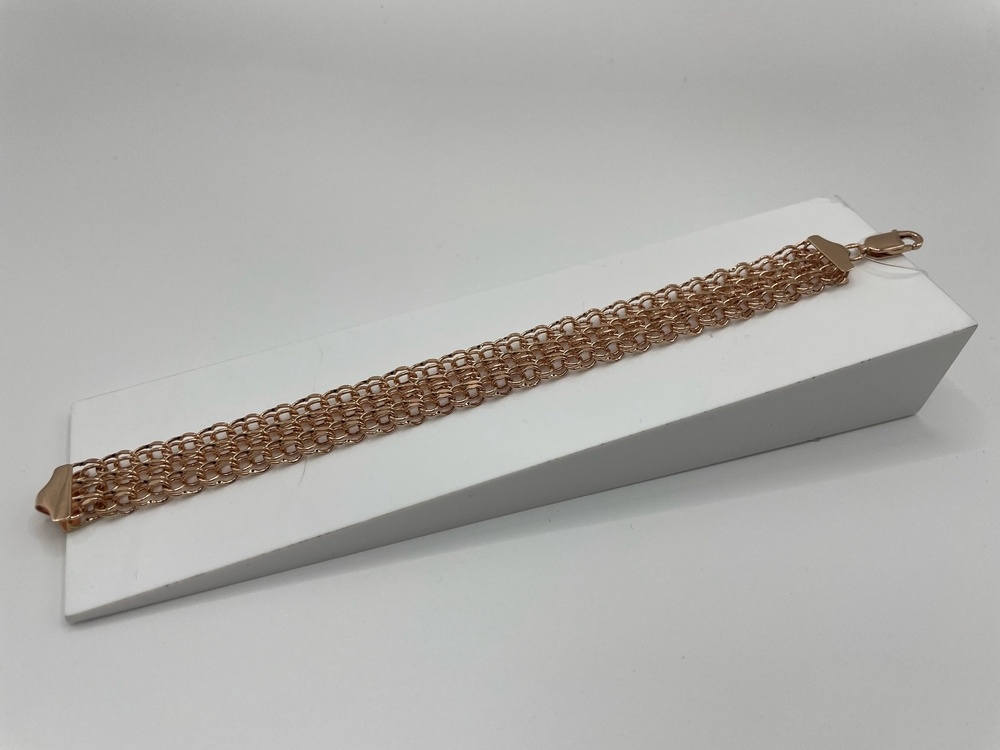 БРАСЛЕТ ПУСТОТЕЛЫЙ Бисмарк тройной (Au 585)