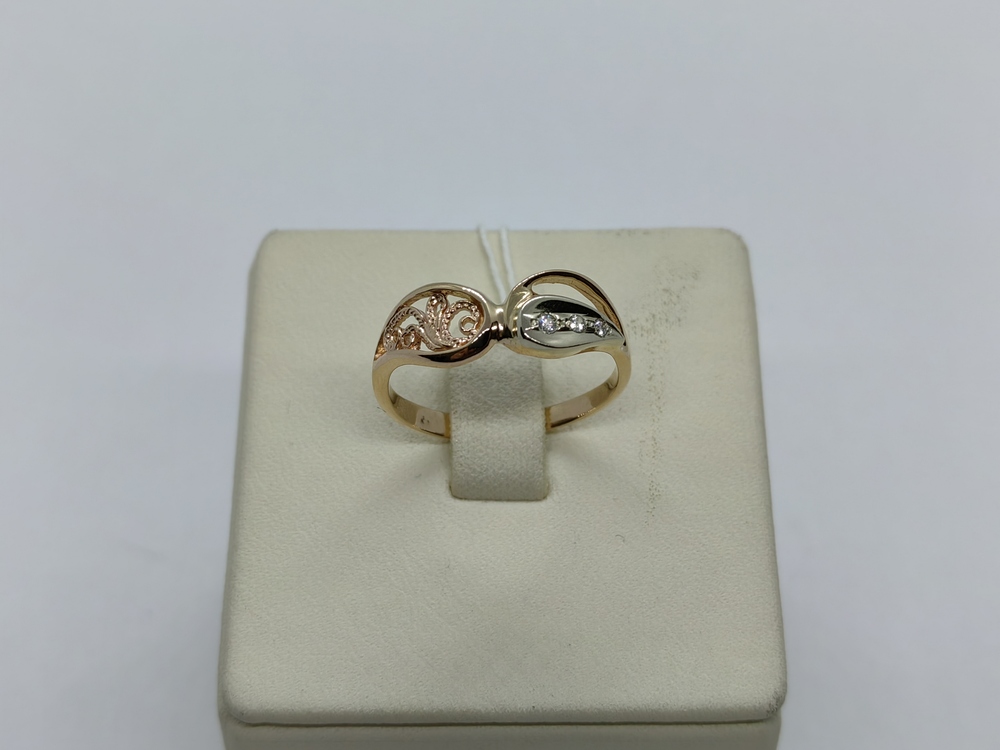 КОЛЬЦО С КАМНЯМИ (Au 585)