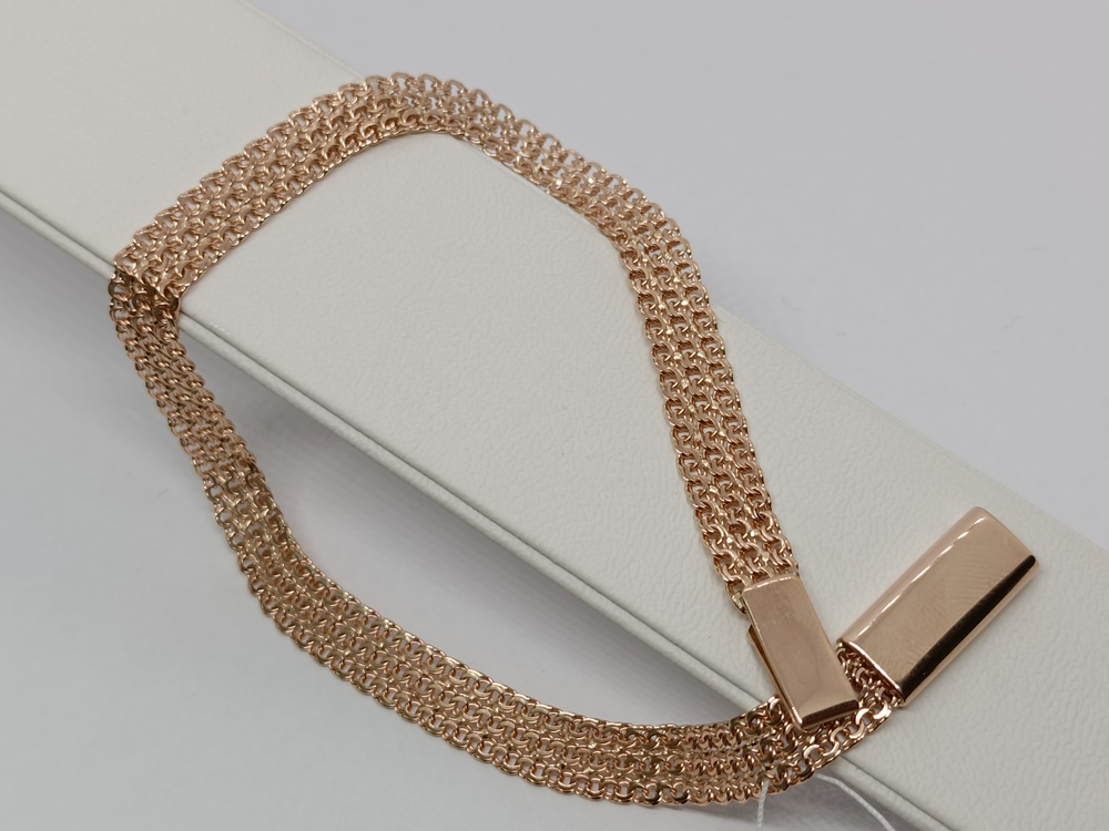 БРАСЛЕТ ПОЛНОВЕСНЫЙ Бисмарк тройной (Au 585)