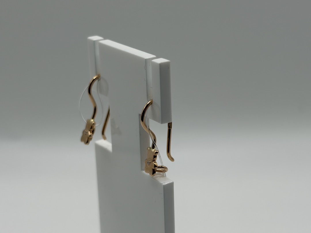 СЕРЬГИ ПЕТЕЛЬКА с камнем (Au 585)