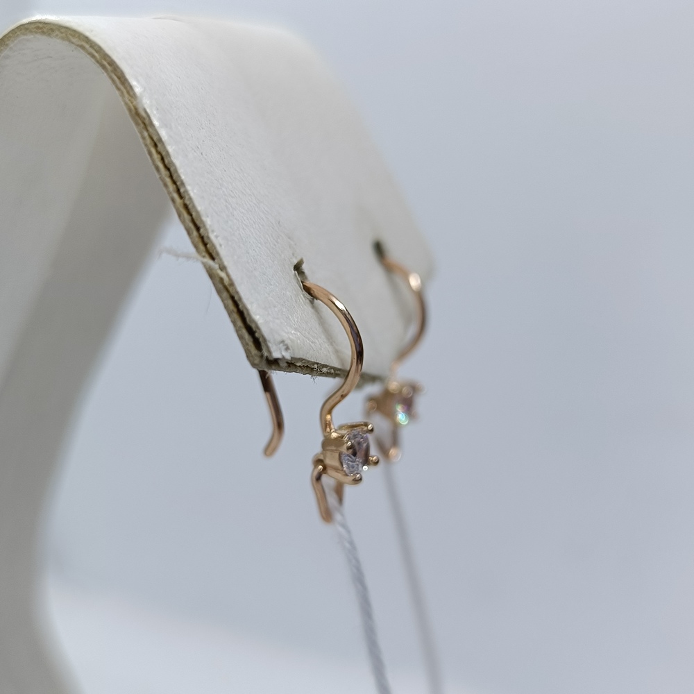 СКМ375 СЕРЬГИ С КАМНЕМ (Au 375)