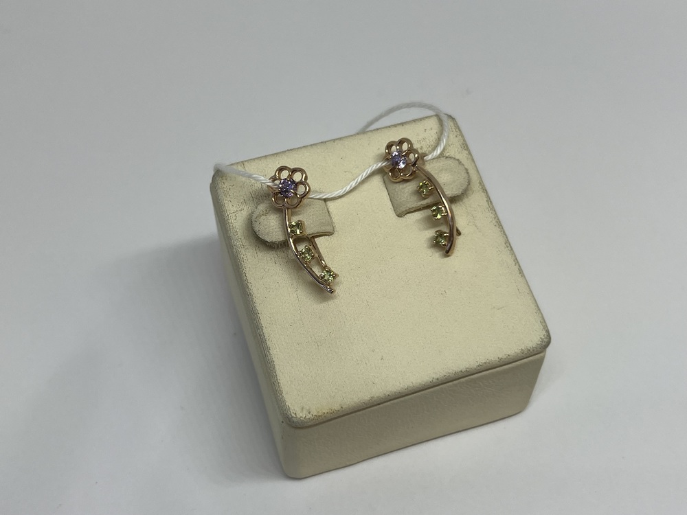 СКМИ585 СЕРЬГИ С КАМНЯМИ (Au 585)