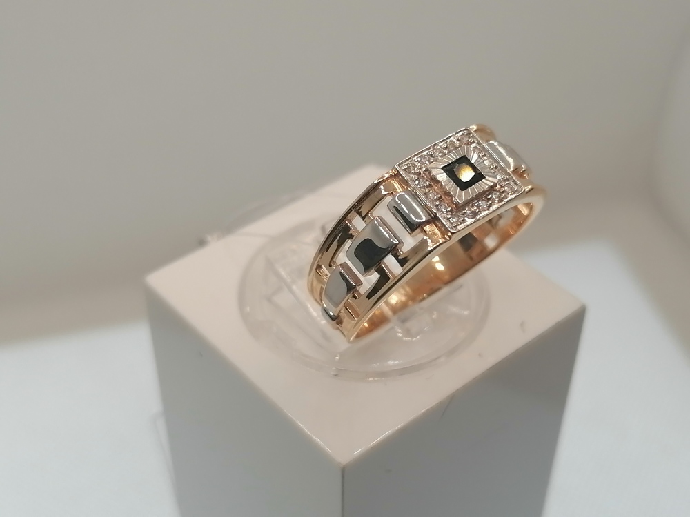 КОЛЬЦО ПЕЧАТКА с камнями (Au 585)