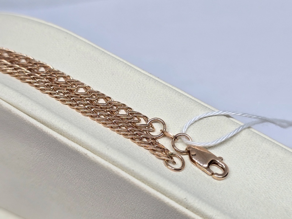 БРАСЛЕТ ПОЛНОВЕСНЫЙ Ромб тройной Au 585