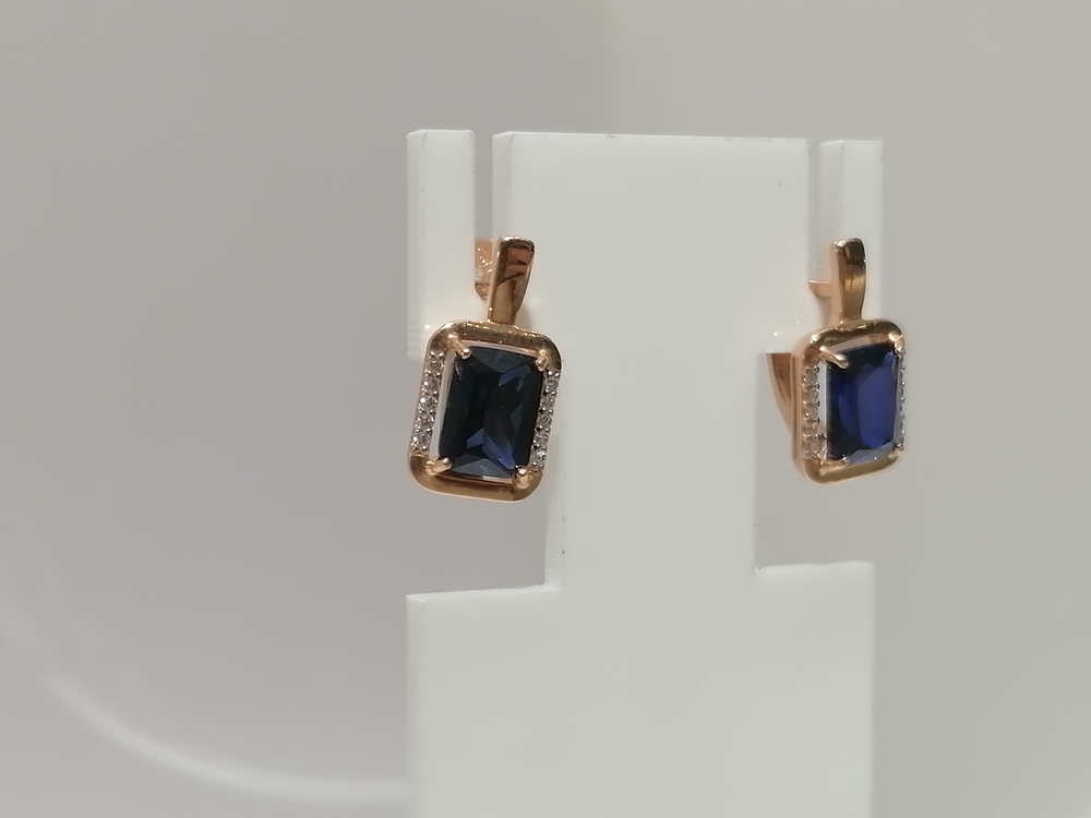 СЕРЬГИ САПФИР г.т. (Au 585)