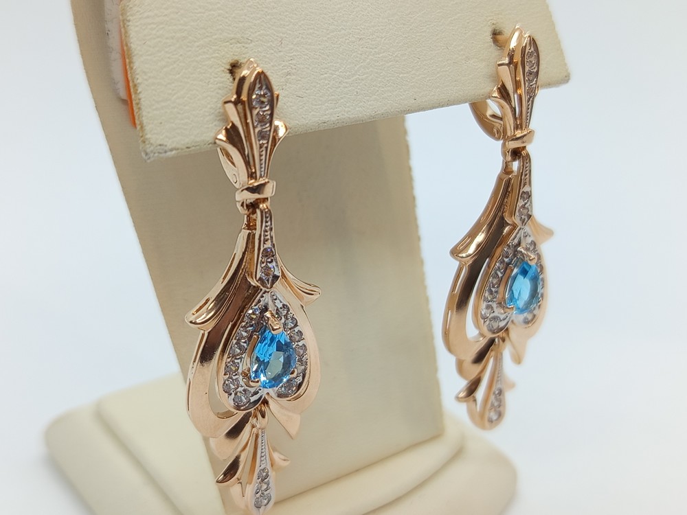 СКМИ585 СЕРЬГИ С КАМНЯМИ (Au 585)