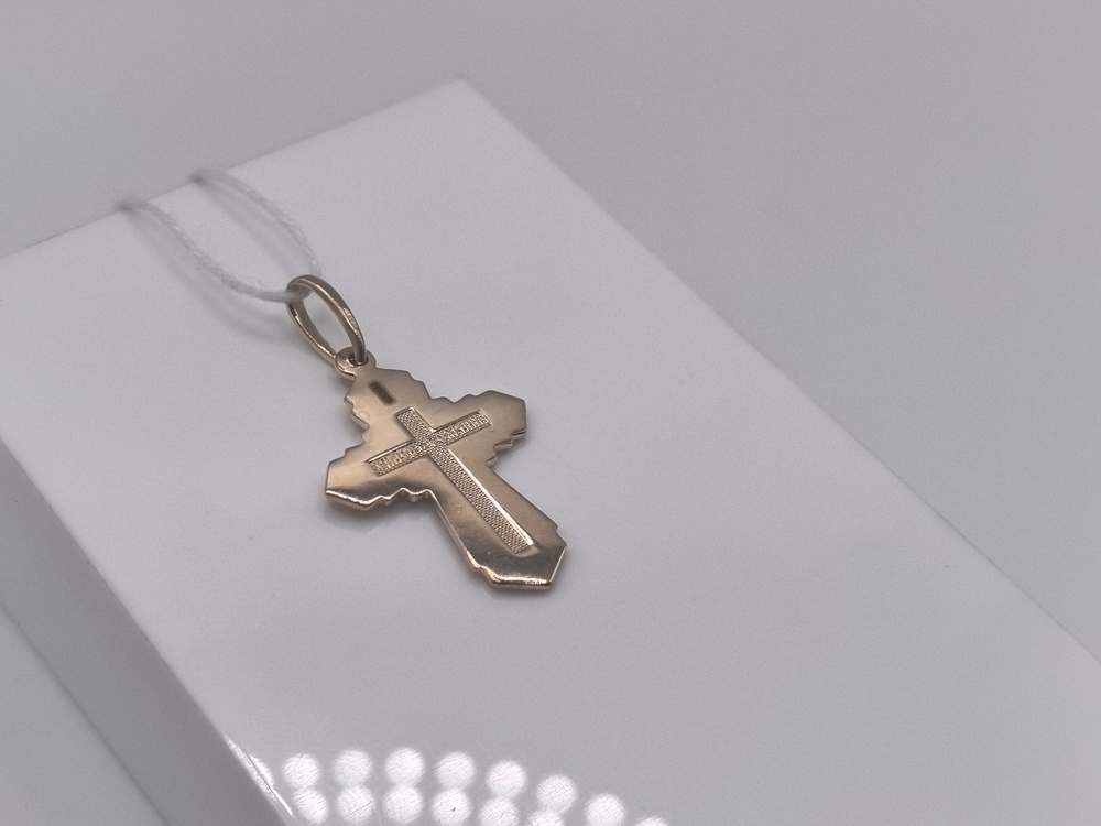 ПОДВЕСКА КРЕСТ БЕЗ КАМНЯ (Au 585)