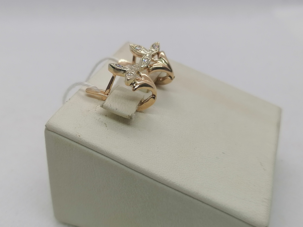 СКМИ585 СЕРЬГИ С КАМНЯМИ (Au 585)