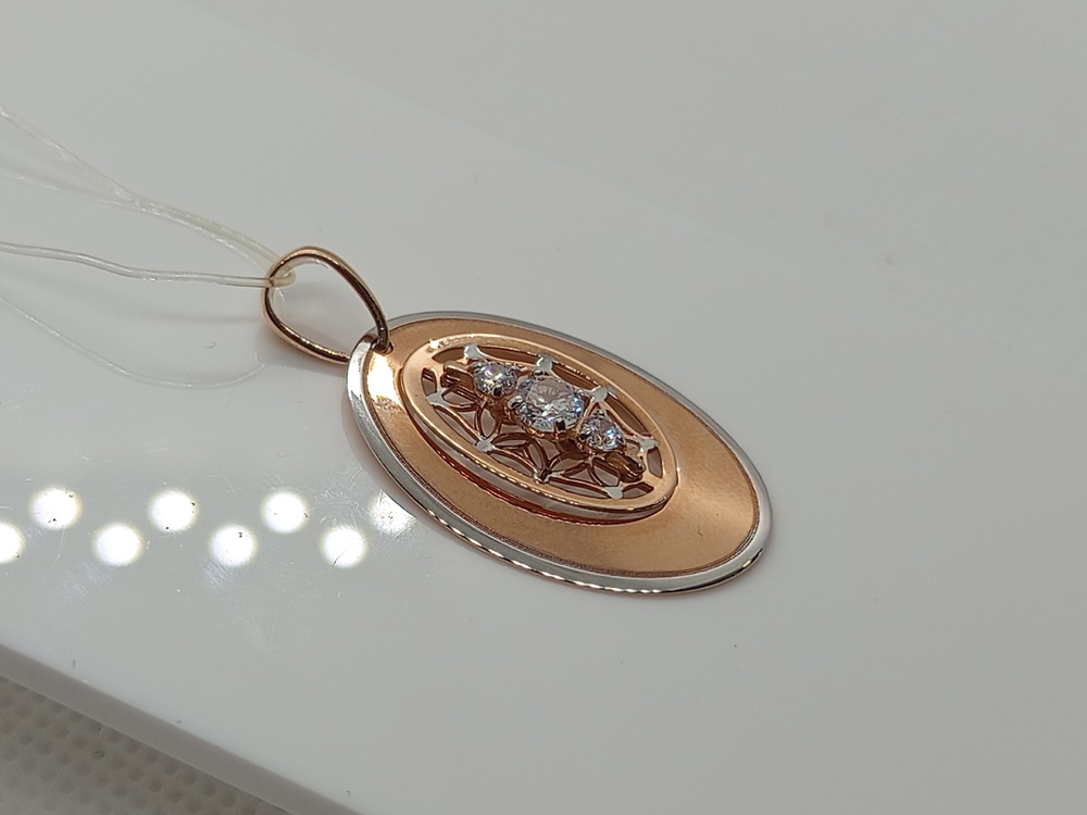 035918 ПОДВЕСКА С КАМНЯМИ (Au 585)