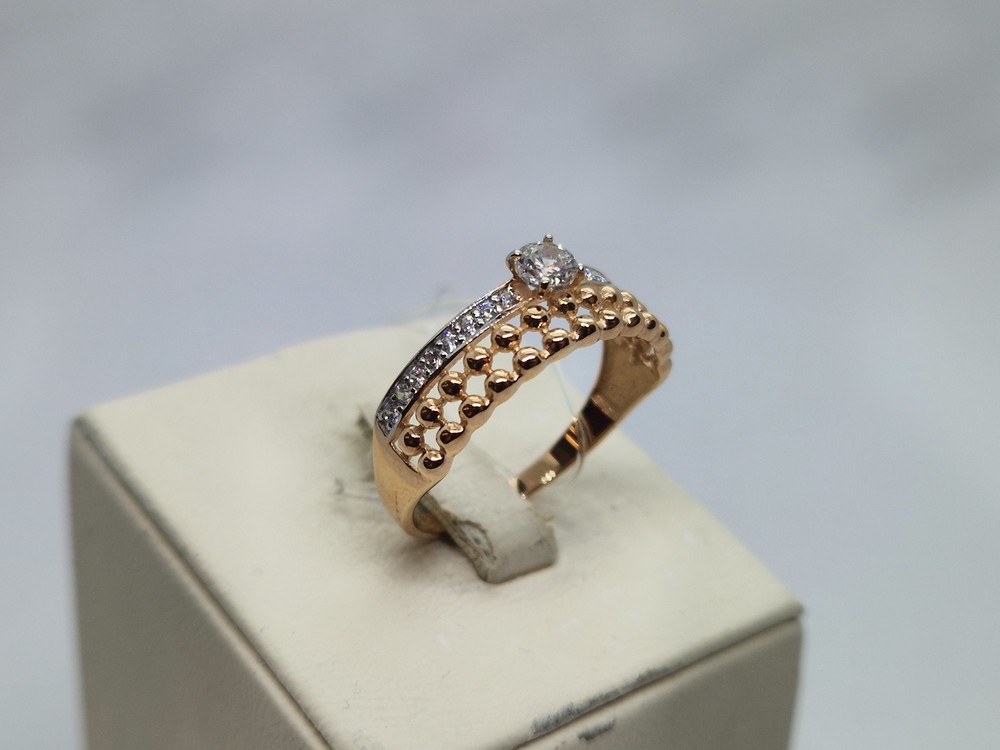 КОЛЬЦО С КАМНЯМИ (Au 585)