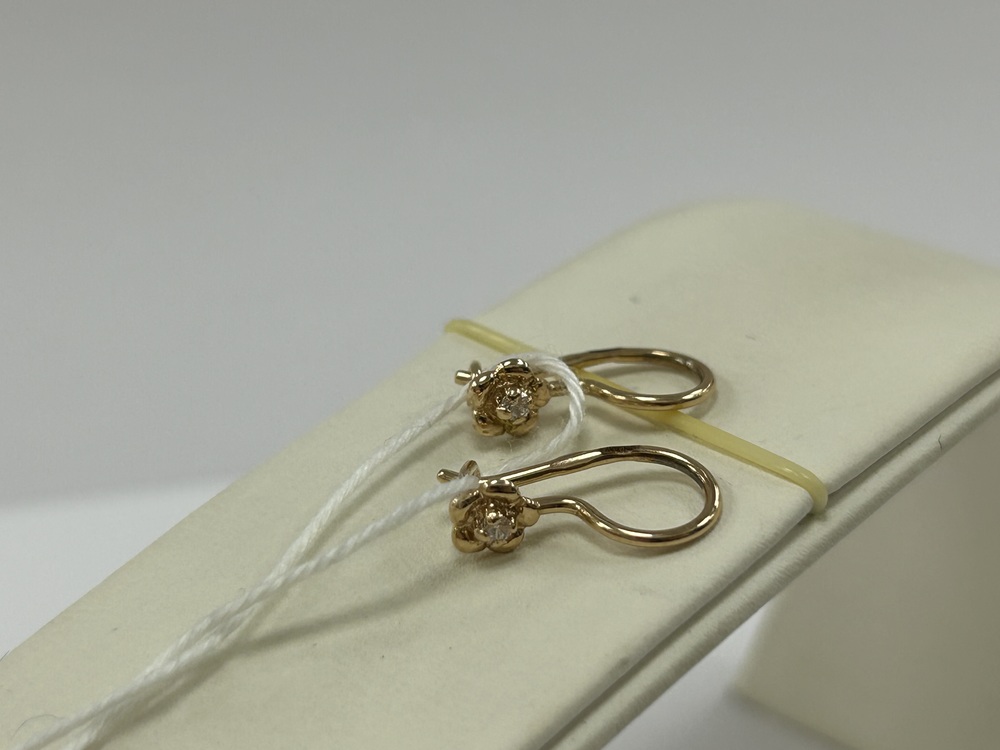 СКМ585 СЕРЬГИ С КАМНЕМ (Au 585)