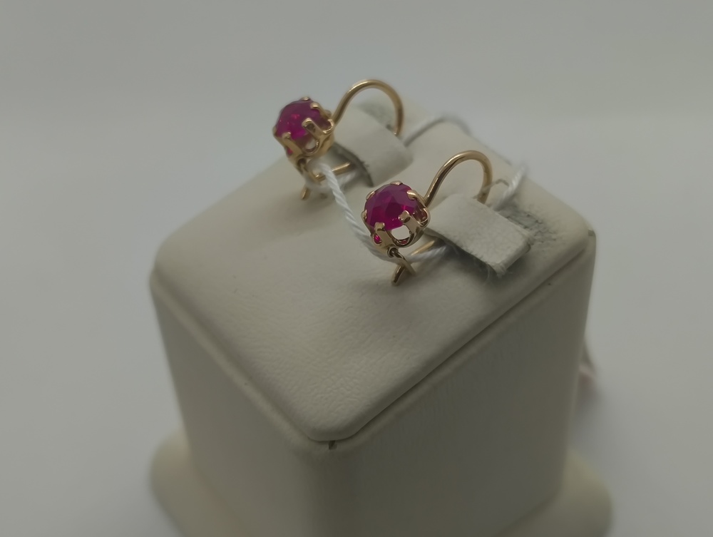 СКМ583 СЕРЬГИ С КАМНЕМ (Au 583)