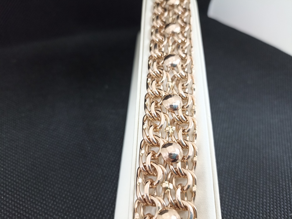 БЛБ585 БРАСЛЕТ ПОЛНОВЕСНЫЙ Бисмарк (Au 585)