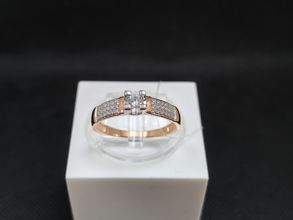 КОЛЬЦО С КАМНЯМИ (Au 585)