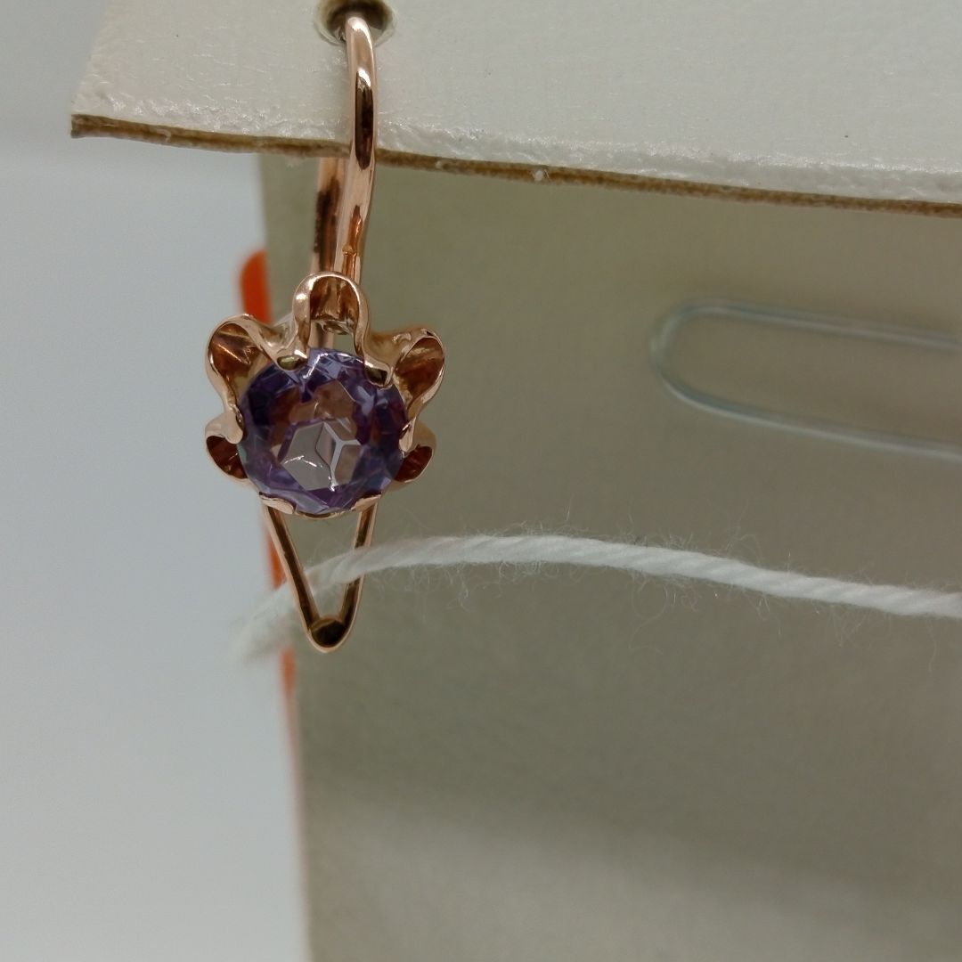 СКМ583 СЕРЬГИ С КАМНЕМ (Au 583)