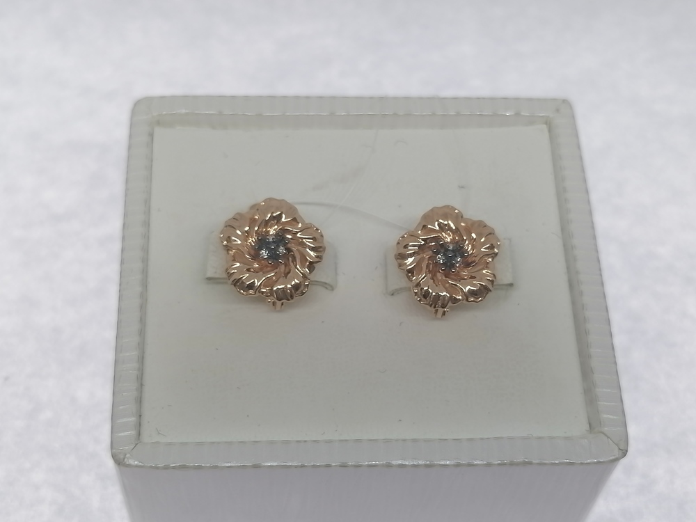 1200389 СЕРЬГИ С КАМНЯМИ (Au 585)