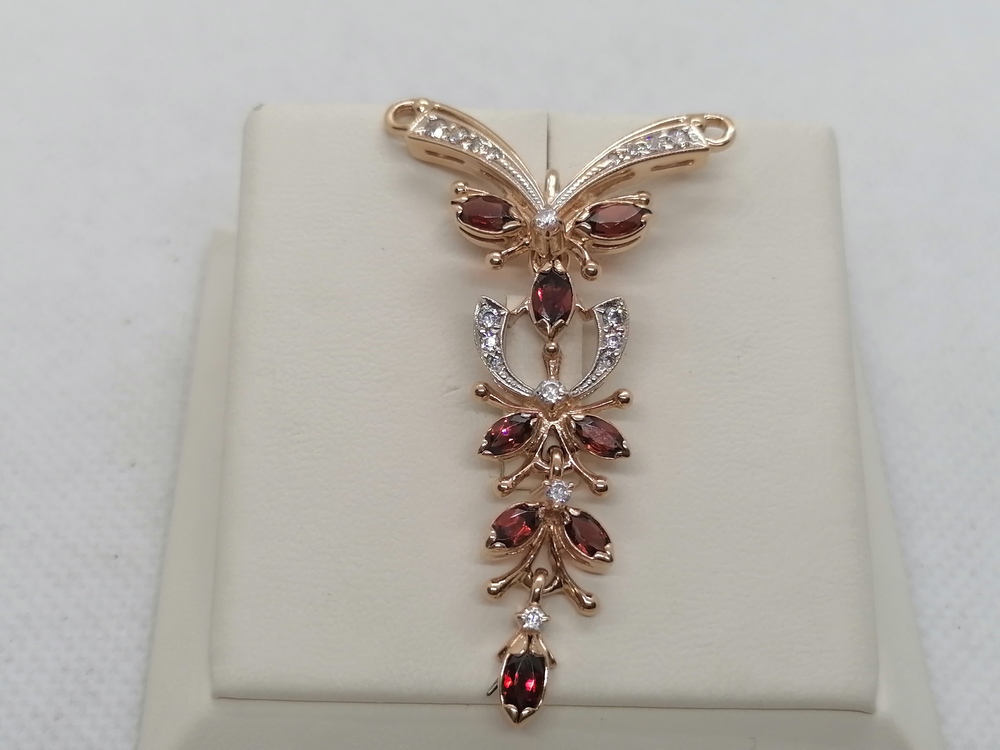 ПОДКМИ585 ПОДВЕСКА С КАМНЯМИ (Au 585)