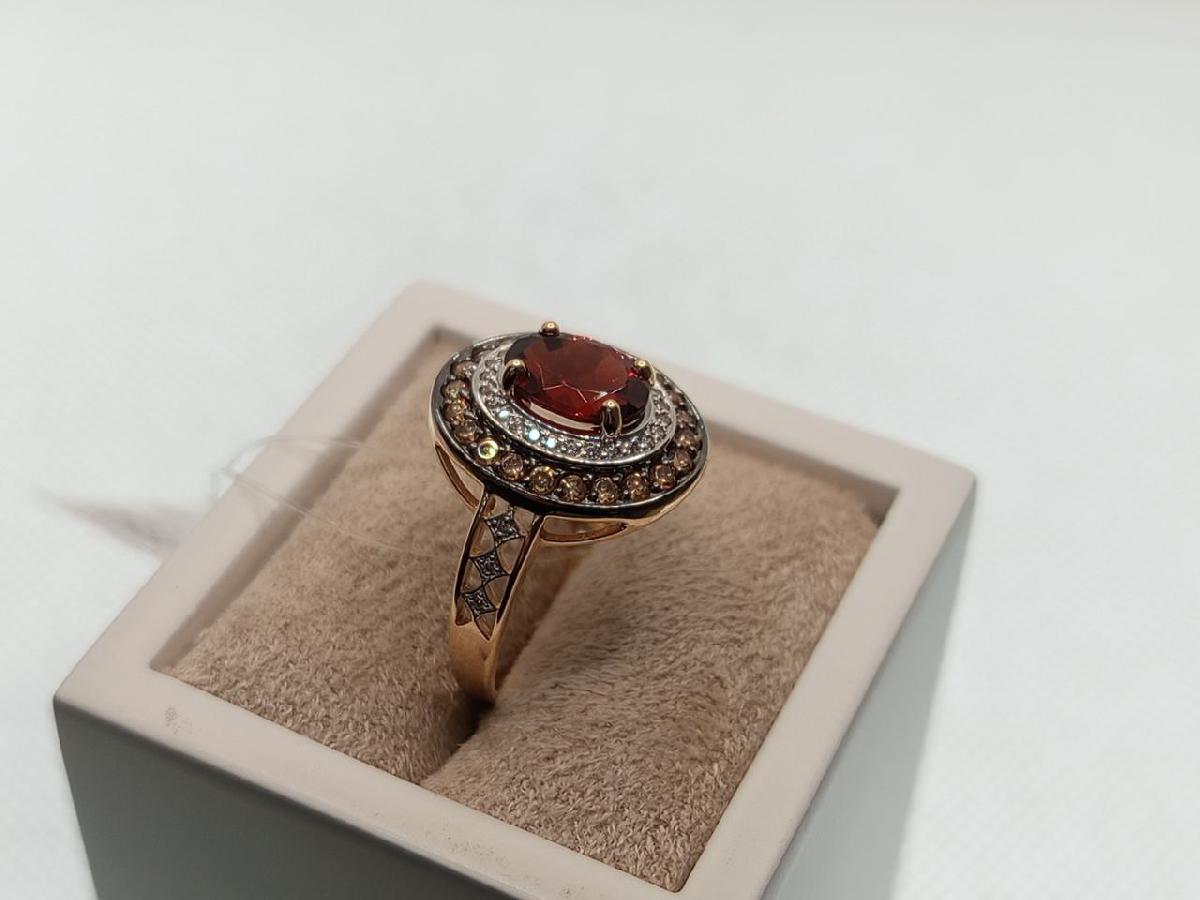 КОЛЬЦО ГРАНАТ с камнями (Au 585)