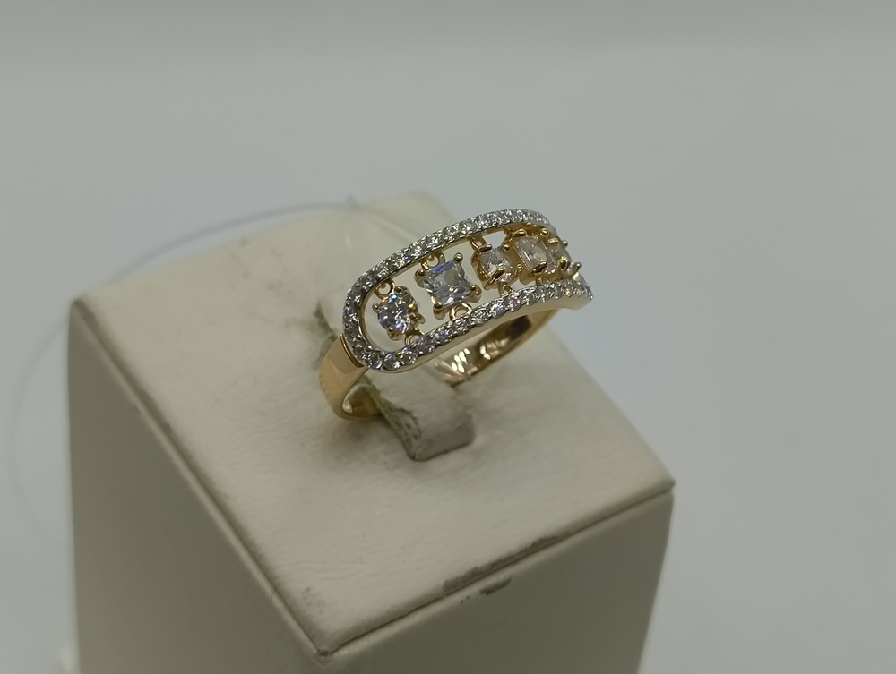 КОЛЬЦО С КАМНЯМИ (Au 585)