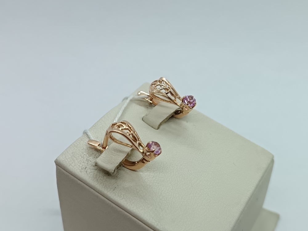 СКМ583 СЕРЬГИ С КАМНЕМ (Au 583)