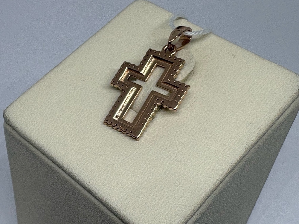 ПОДККИ585 ПОДВЕСКА КРЕСТ С КАМНЯМИ (Au 585)